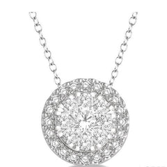 Parkplace Jewelers Round Shape Halo Lovebright Essential Diamond Pendant 915A5PPFVPDWG