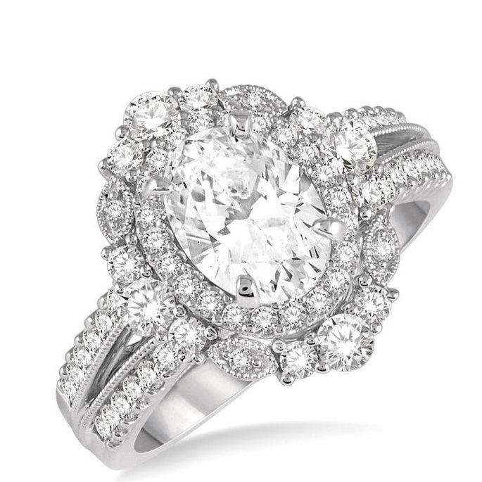 Parkplace Jewelers Oval Shape Semi-Mount Halo Diamond Engagement Ring 208H2PPFVWG-SM