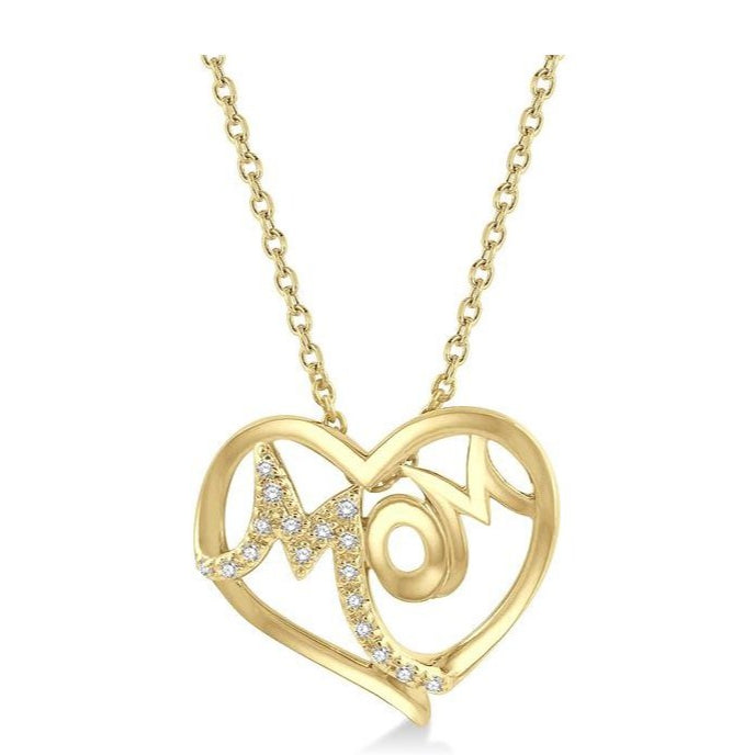 Parkplace Jewelers Mom Heart Shape Diamond Fashion Pendant 94109PPTSPDYG