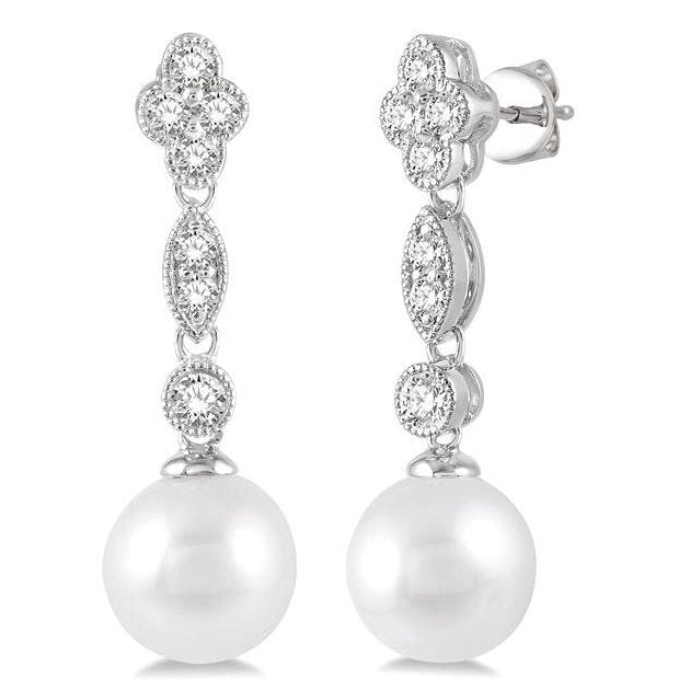 Parkplace Jewelers Pearl & Diamond Fashion Earrings 56045PPFGERWPWG