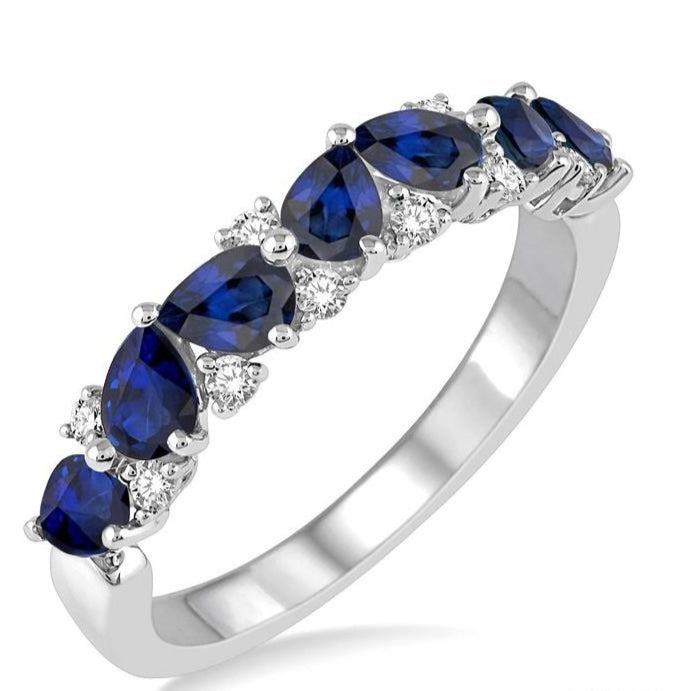 Parkplace Jewelers Pear Shape Gemstone & Diamond Wedding Band 46568PPFGSPWG