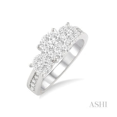 ASHI Round Shape Past Present & Future Lovebright Essential Diamond Ring 36913PPFVWG