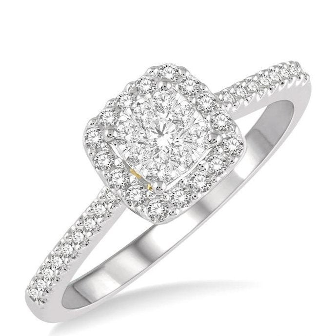 Parkplace Jewelers Cushion Shape Halo Lovebright Essential Diamond Engagement Ring 123F5PPFVWY