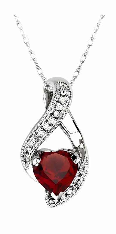 Parkplace Jewelers Heart Shape Gemstone & Diamond Pendant 60759PPTSPDGTW