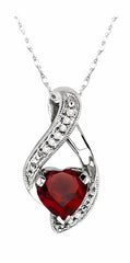 Parkplace Jewelers Heart Shape Gemstone & Diamond Pendant 60759PPTSPDGTW