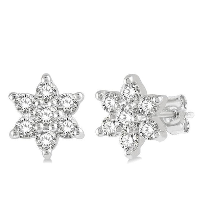 Parkplace Jewelers Flower Petite Diamond Fashion Earrings 643B8PPTSERWG