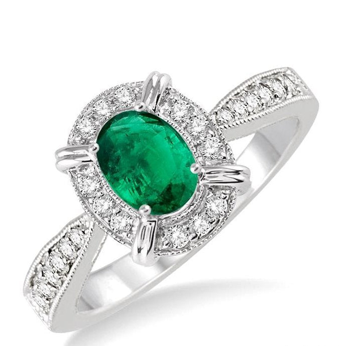 Parkplace Jewelers Oval Shape Gemstone & Diamond Ring 42568PPTSEMWG