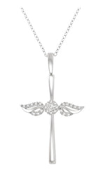 Parkplace Jewelers Angel Wings Cross Petite Diamond Pendant 952B8PPTSPDWG