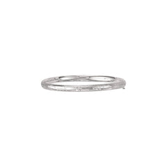 White Gold Diamond Cut/ Textured Classic Bangles Bracelet