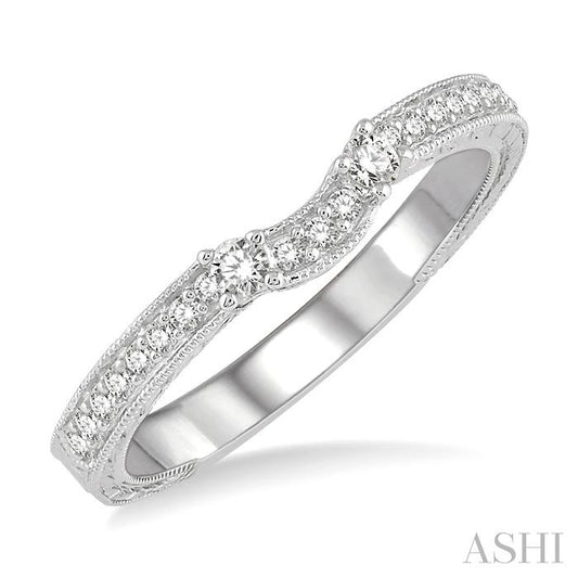 ASHI Curved Diamond Wedding Band 30157PPFHWG