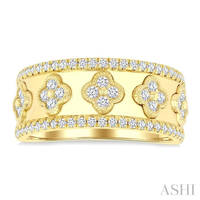 ASHI Clover Diamond Fashion Wide Band 30253PPFGYG