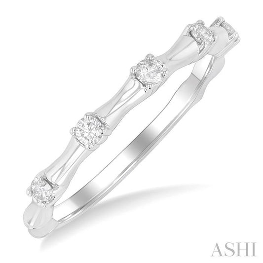 ASHI Stackable Diamond Fashion Bamboo Ring 30267PPFGWG