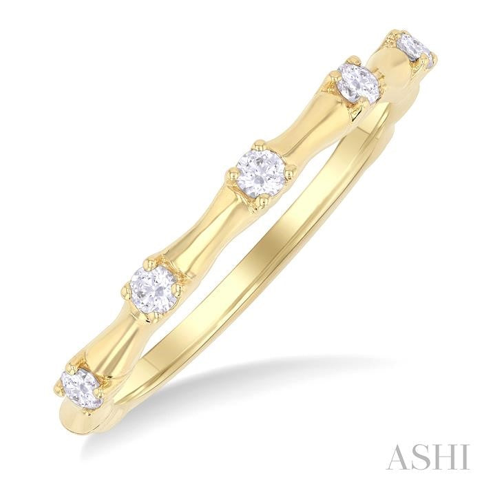 ASHI Stackable Diamond Fashion Bamboo Ring 30267PPFGYG