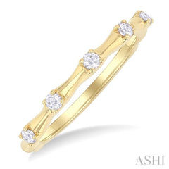 ASHI Stackable Diamond Fashion Bamboo Ring 30267PPFGYG