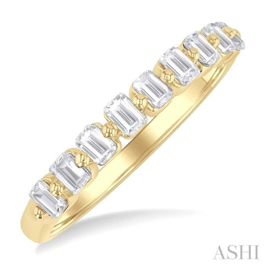 ASHI Emerald Shape Half Eternity Diamond Band 30292PPFGYG-OC
