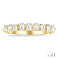 ASHI Emerald Shape Half Eternity Diamond Band 30292PPFGYG-OC