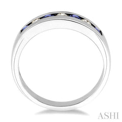 ASHI Channel Set Alternate Gemstone & Diamond Wedding Band 30317PPFXTZWG
