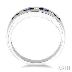 ASHI Channel Set Alternate Gemstone & Diamond Wedding Band 30317PPFXTZWG