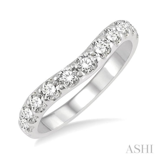 ASHI Curved Diamond Wedding Band 30342PPFHWG