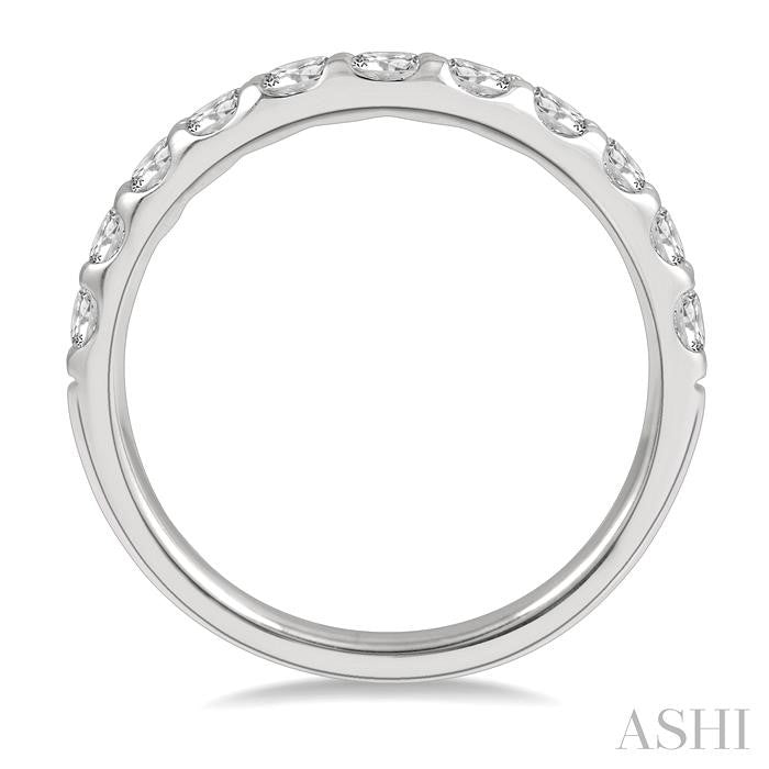 ASHI Curved Diamond Wedding Band 30342PPFHWG
