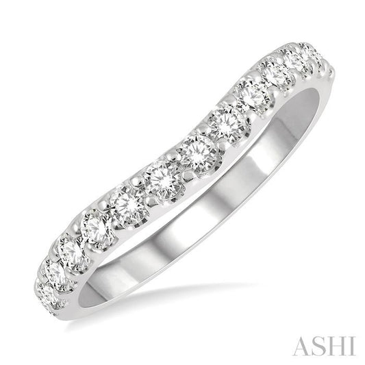 ASHI Curved Diamond Wedding Band 30343PPFHWG