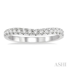 ASHI Curved Diamond Wedding Band 30345PPFHWG