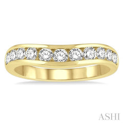 ASHI Channel Set Curved Diamond Wedding Band 30352PPFHYG