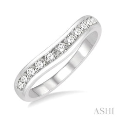 ASHI Channel Set Curved Diamond Wedding Band 30353PPFHWG