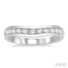 ASHI Channel Set Curved Diamond Wedding Band 30353PPFHWG