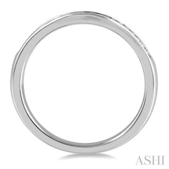 ASHI Channel Set Curved Diamond Wedding Band 30355PPFHWG