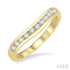 ASHI Channel Set Curved Diamond Wedding Band 30355PPFHYG