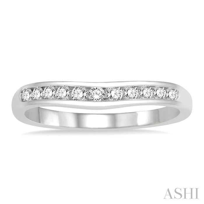 ASHI Channel Set Curved Diamond Wedding Band 30356PPFHWG