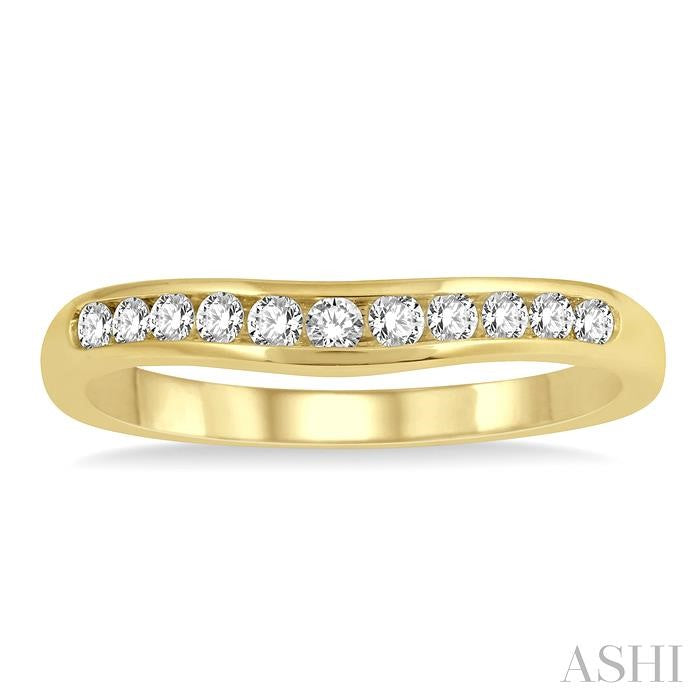 ASHI Channel Set Curved Diamond Wedding Band 30356PPFHYG