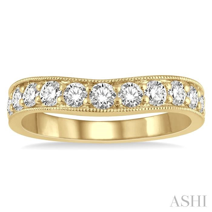 ASHI Curved Diamond Wedding Band 30362PPFHYG