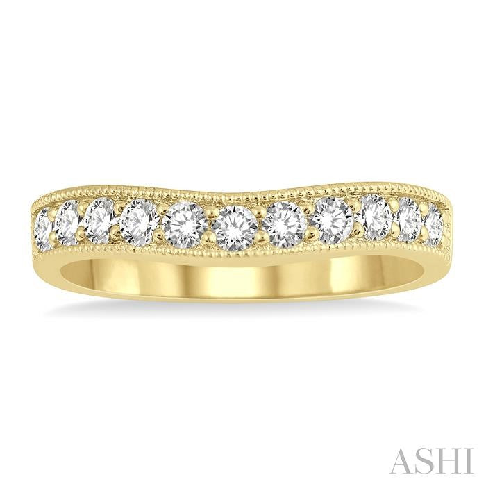ASHI Curved Diamond Wedding Band 30363PPFHYG