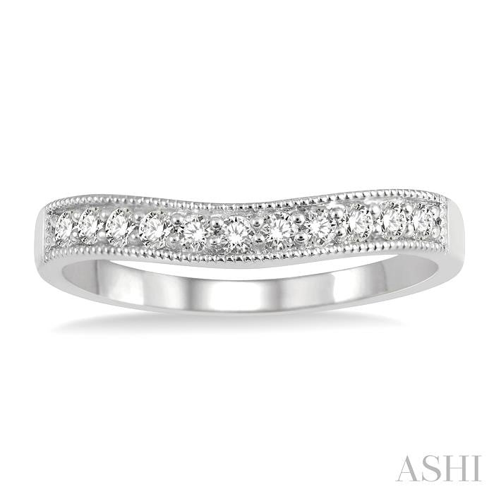 ASHI Curved Diamond Wedding Band 30366PPFHWG