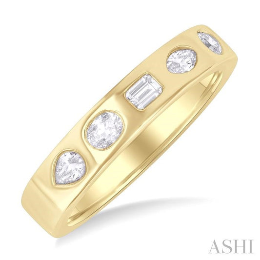 ASHI Mixed Shape Bezel Set Diamond Fashion Band 30374PPFGYG