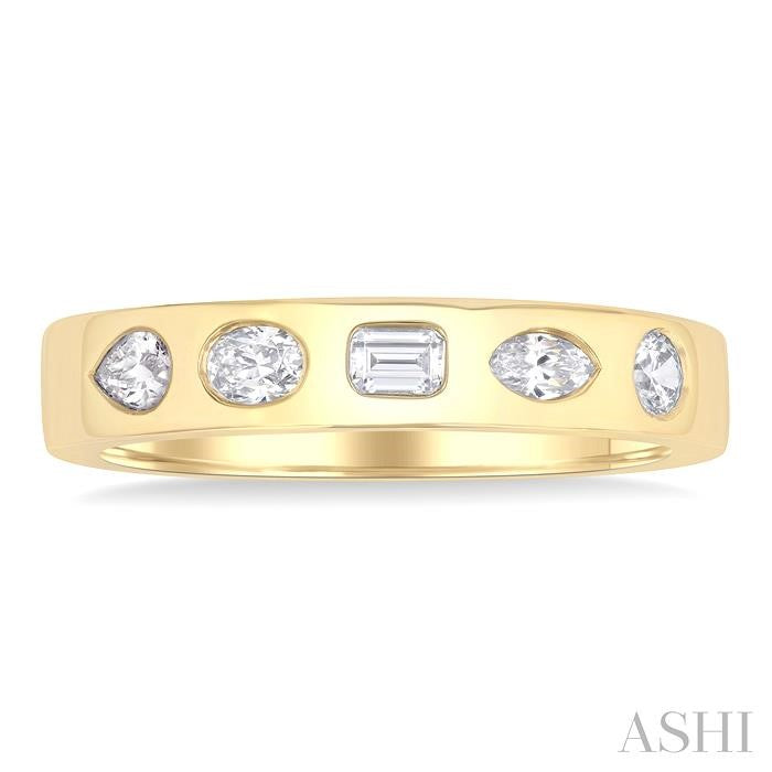 ASHI Mixed Shape Bezel Set Diamond Fashion Band 30374PPFGYG