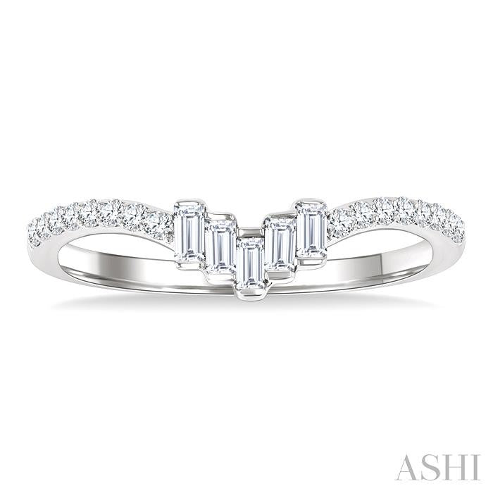 ASHI Chevron Baguette Diamond Wedding Band 303B6PPFGWG