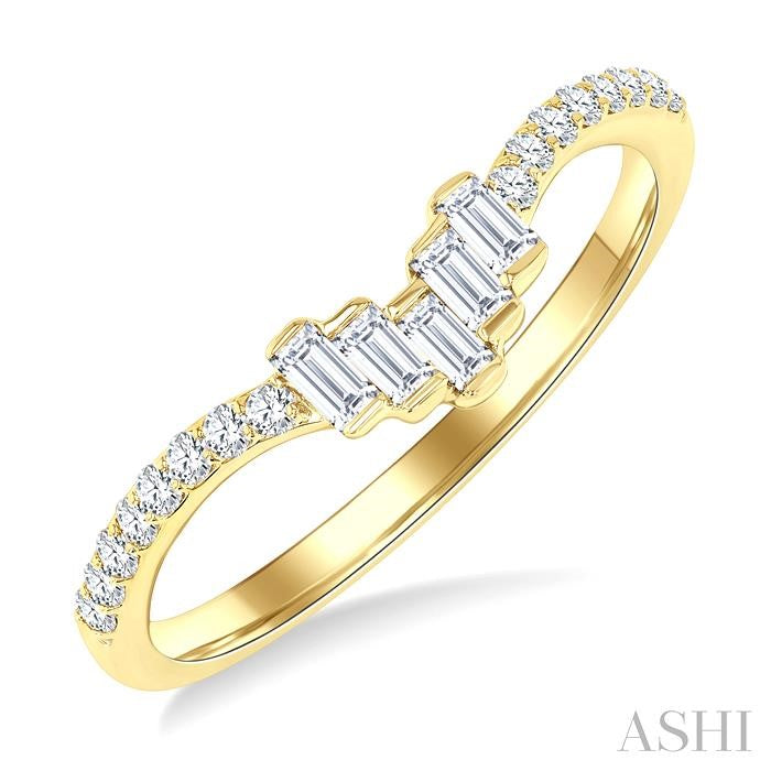 ASHI Chevron Baguette Diamond Wedding Band 303B6PPFGYG