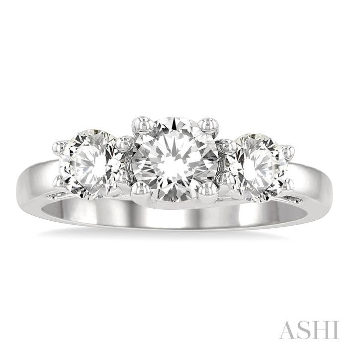 ASHI Round Shape Past Present & Future Diamond Engagement Ring 30410PPFGWG-1.50