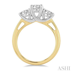 ASHI Round Shape Past Present & Future Diamond Engagement Ring 30410PPFGYW-1.50