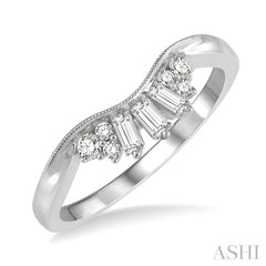 ASHI Curved Baguette Diamond Wedding Band 30426PPFHWG