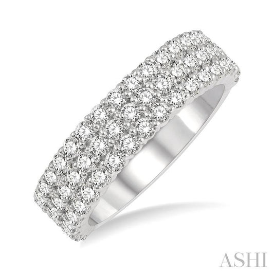 ASHI Three Row Diamond Wedding Band 304E0PPFGWG-1.25