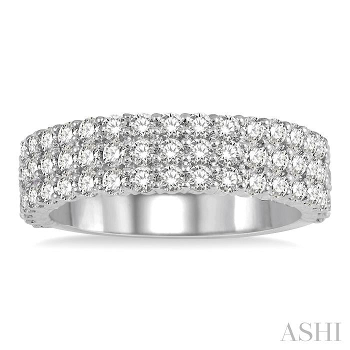 ASHI Three Row Diamond Wedding Band 304E0PPFGWG-1.25