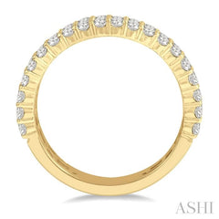 ASHI Three Row Diamond Wedding Band 304E0PPFGYG-1.25