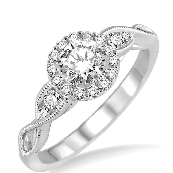 Parkplace Jewelers Round Shape Semi-Mount Halo Diamond Engagement Ring 20996PPFHWG-SM