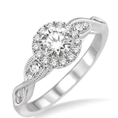 Parkplace Jewelers Round Shape Semi-Mount Halo Diamond Engagement Ring 20996PPFHWG-SM