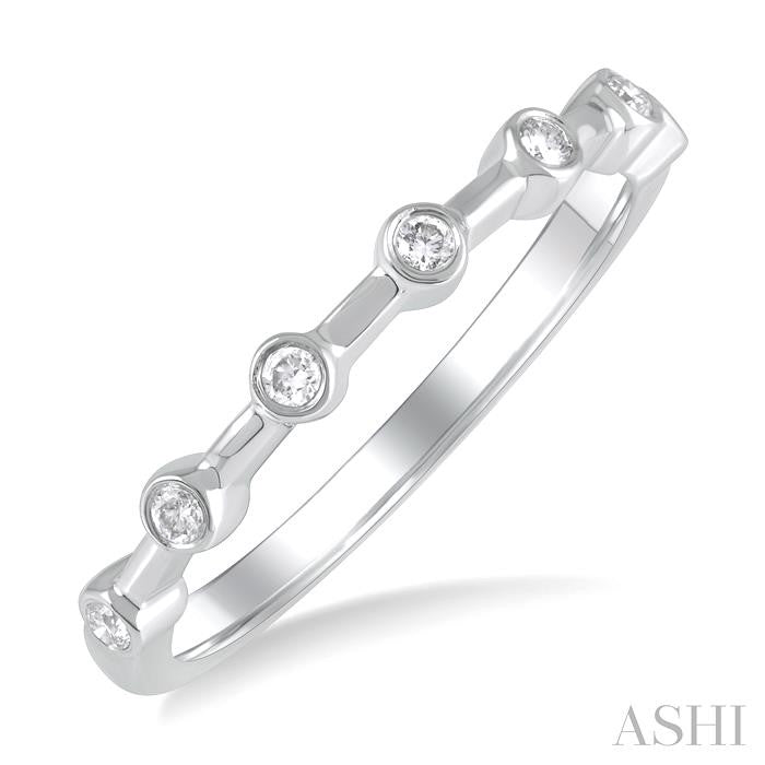 ASHI Stackable Bezel Set Diamond Wedding Band 305B8PPFGWG