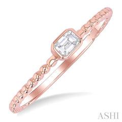 ASHI Emerald Shape East-West Bezel Set Petite Diamond Fashion Ring 309B8PPFGPG-OC